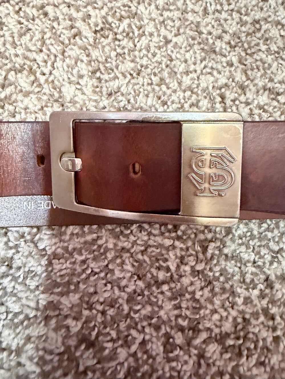 Eagles Wings Florida State Seminoles FSU Leather Belt Brown Size 36